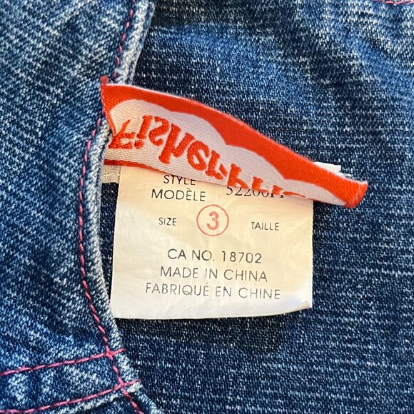 Vintage Fisher-Price Floral Embroidered Denim Jumper, Size 3T - Picture 4 of 5